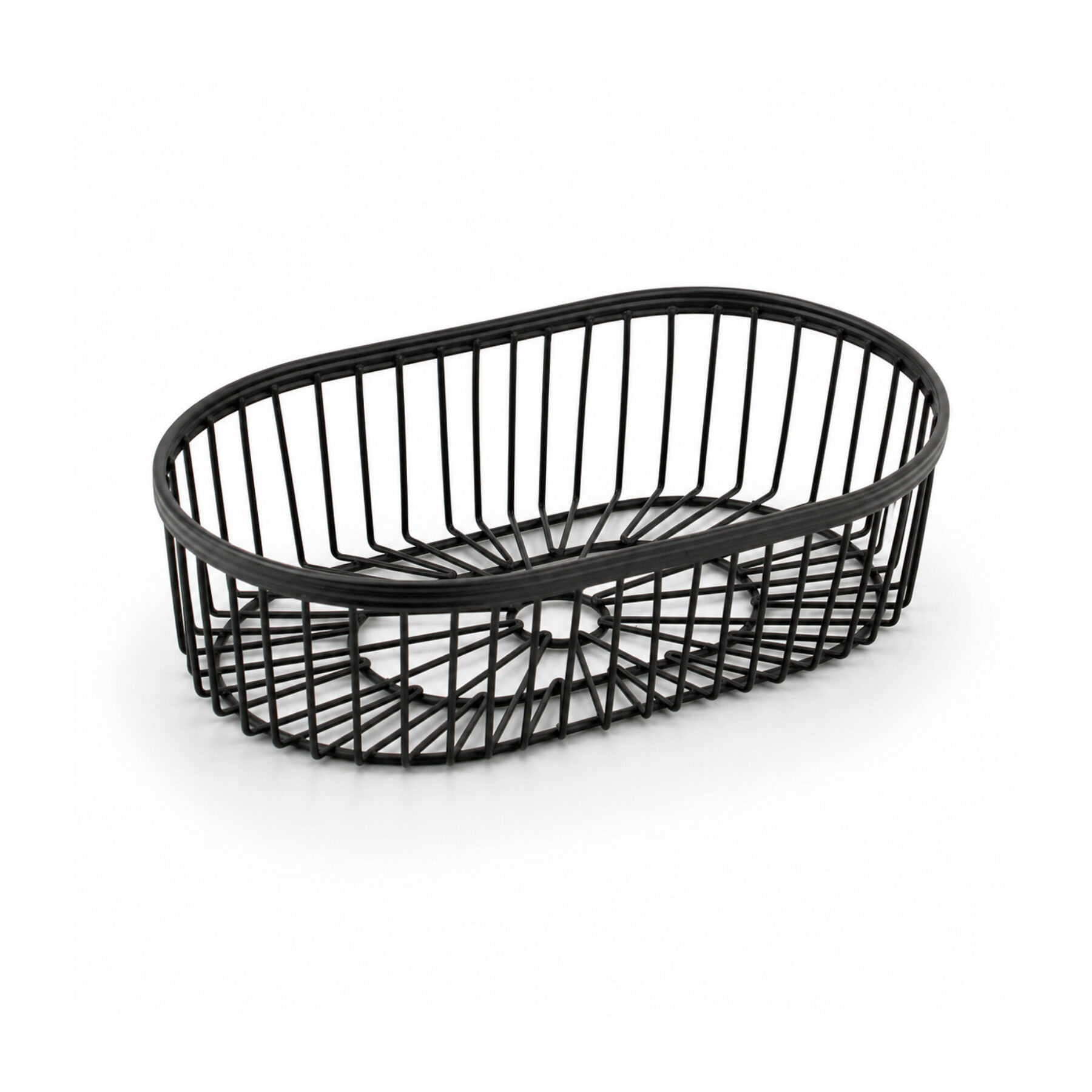 Black Oval Metal Basket