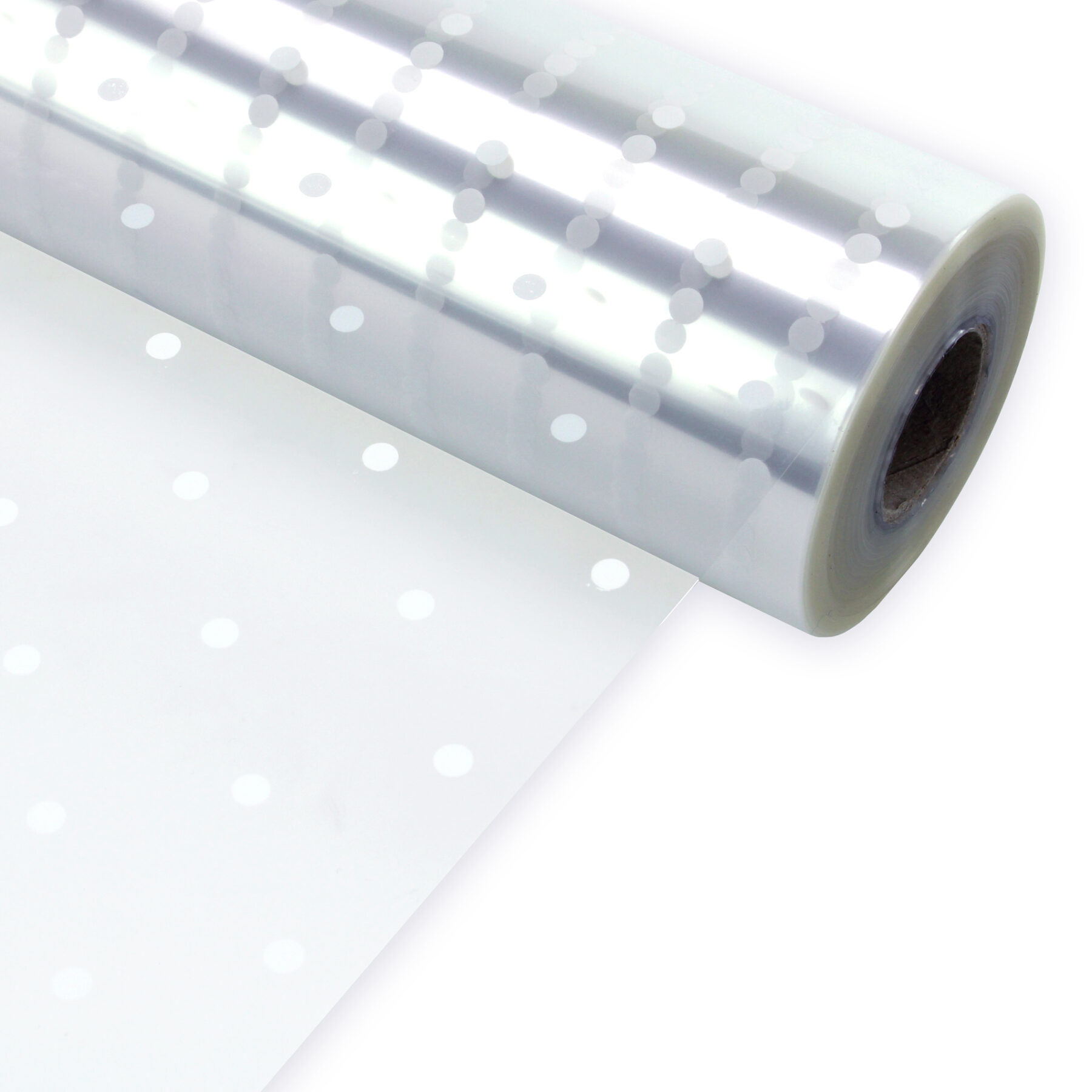 White Dot Cellophane Wrap - 100m