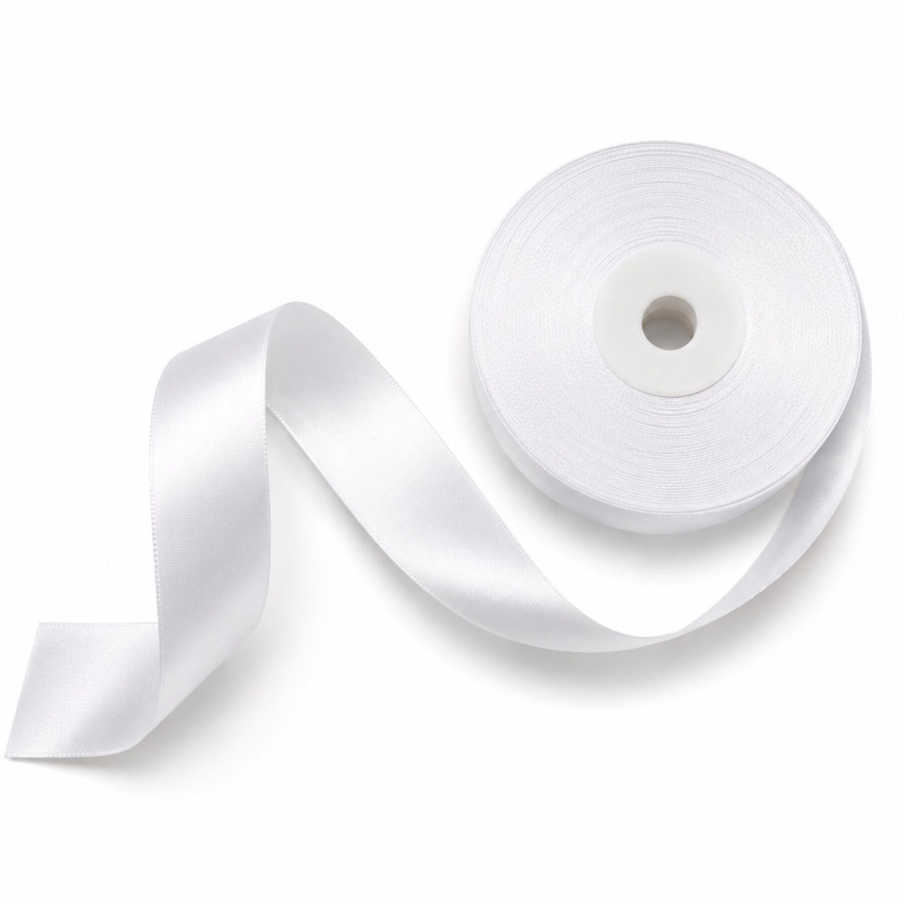 White Double-Faced Satin Ribbon - 25m