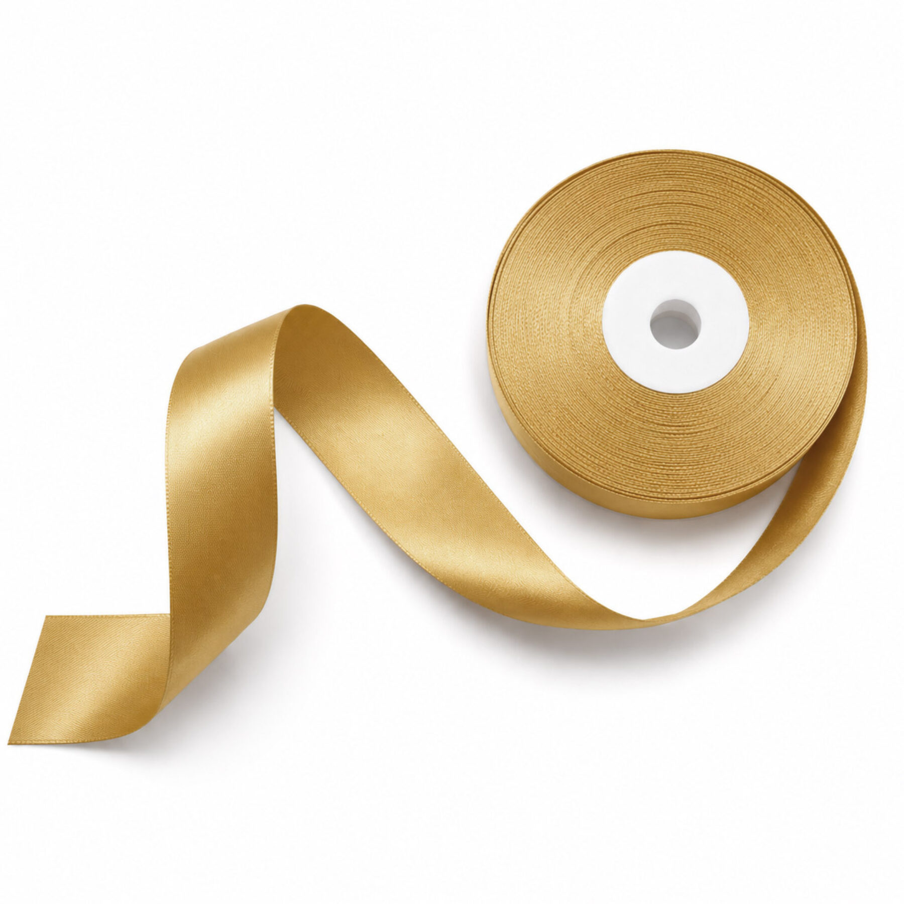 Gold Double-Faced Satin Ribbon - 25m