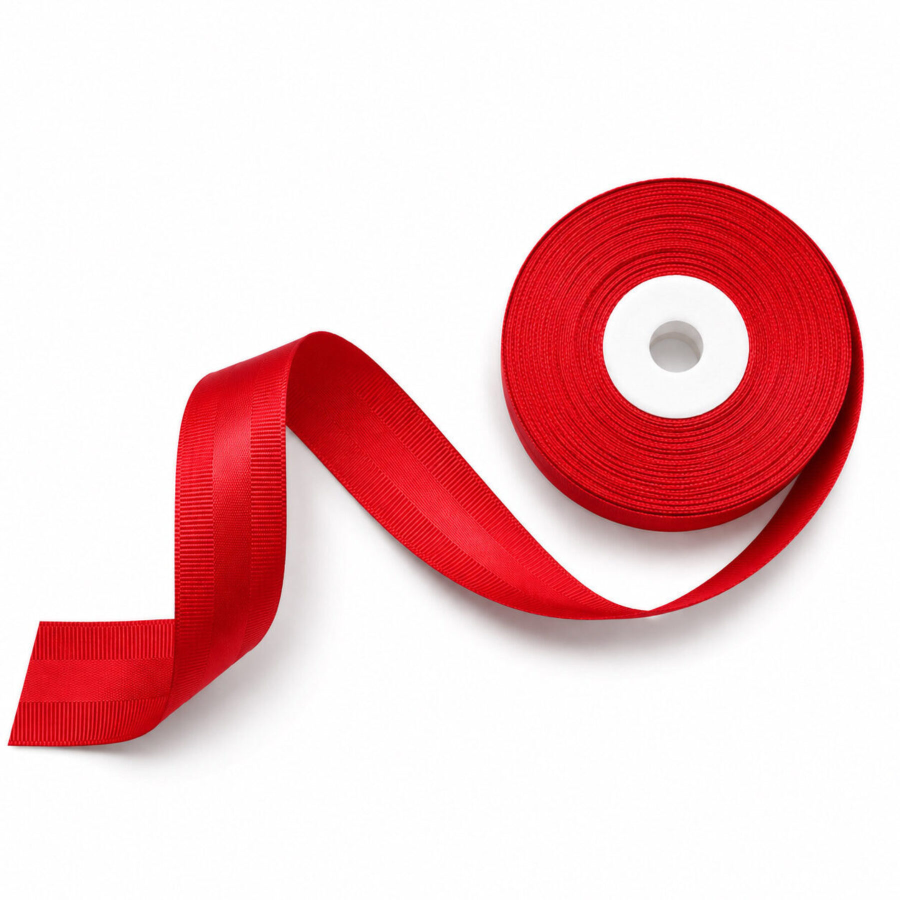 Red Satin & Grosgrain Ribbon - 25m