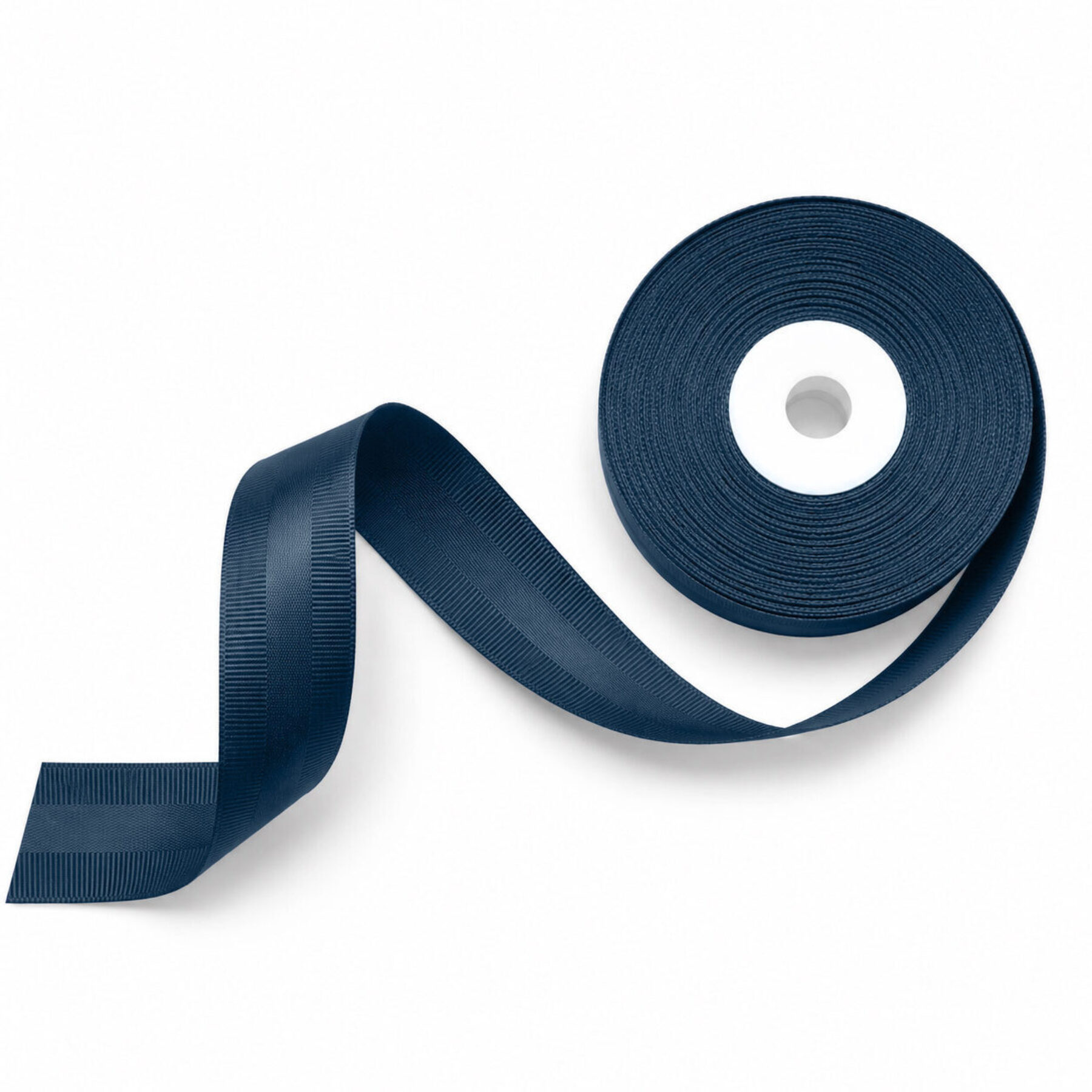 Navy Satin & Grosgrain Ribbon - 25m