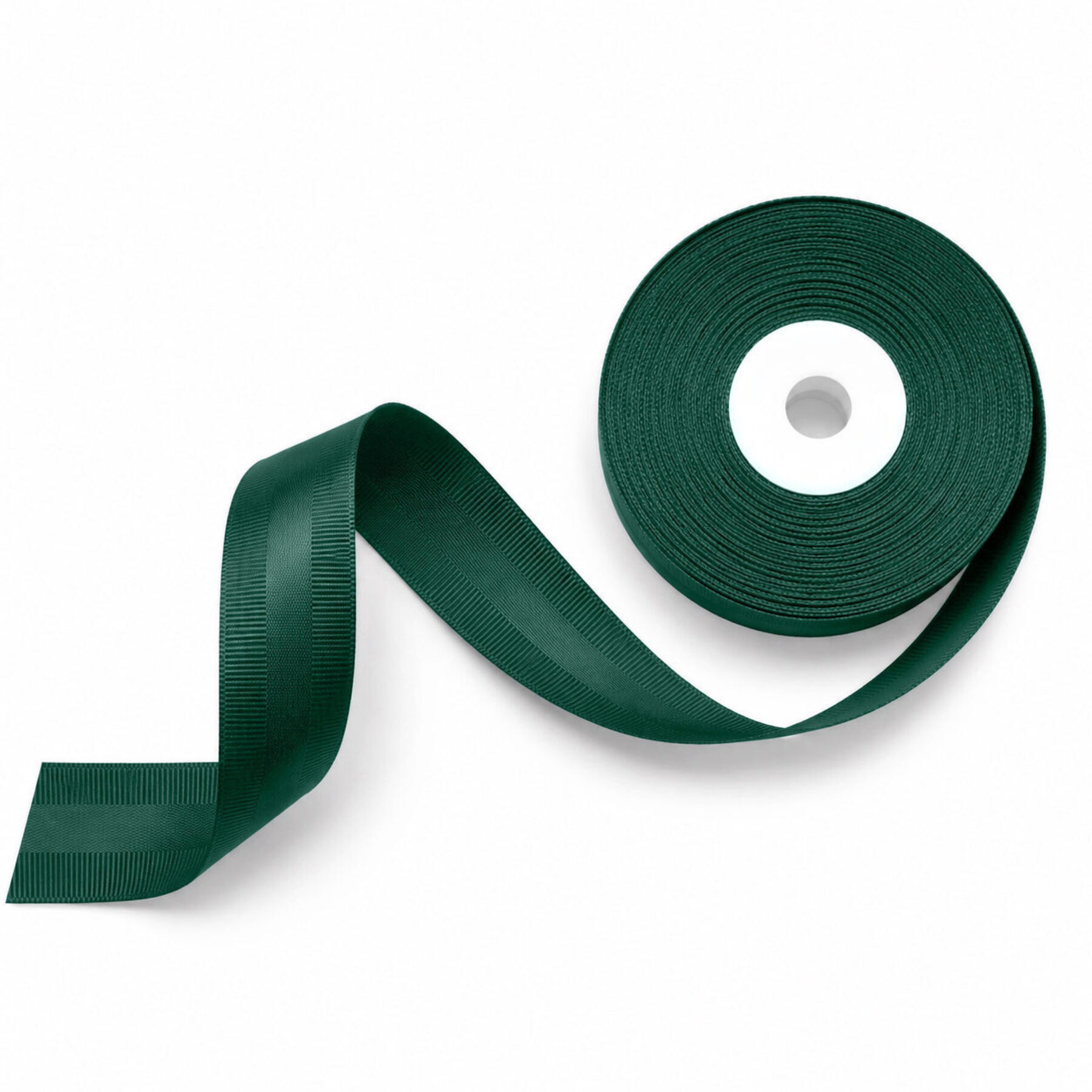 Green Satin & Grosgrain Ribbon - 25m