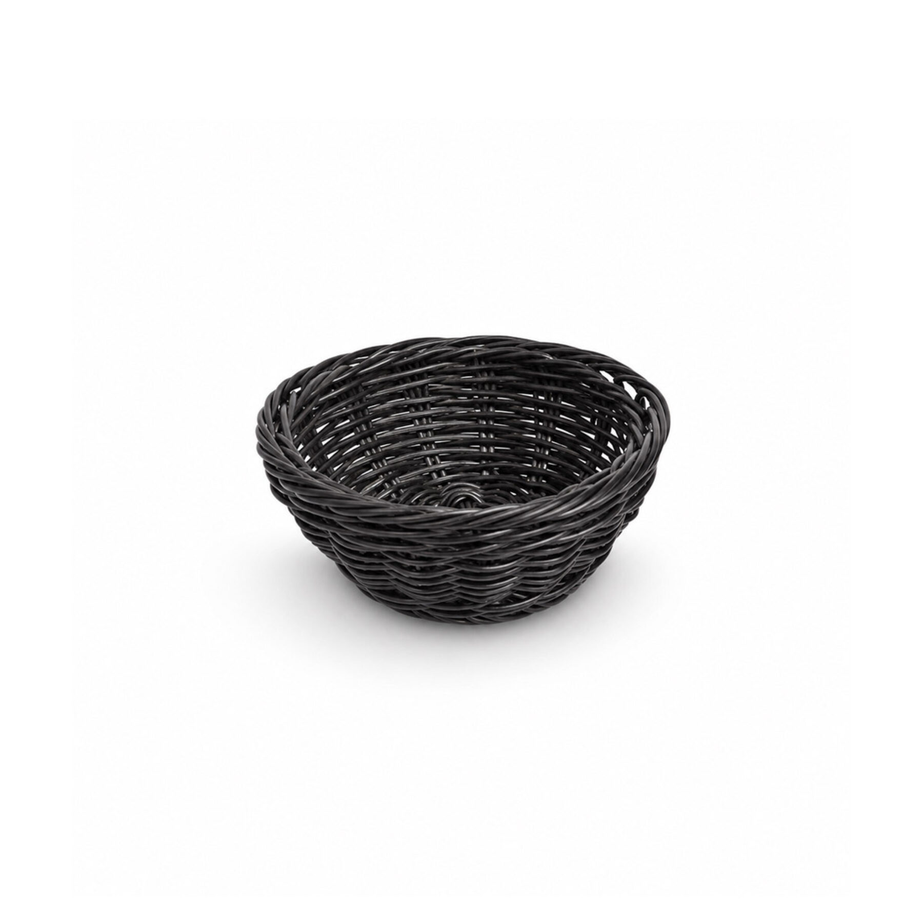 Round Polywicker Basket - Black