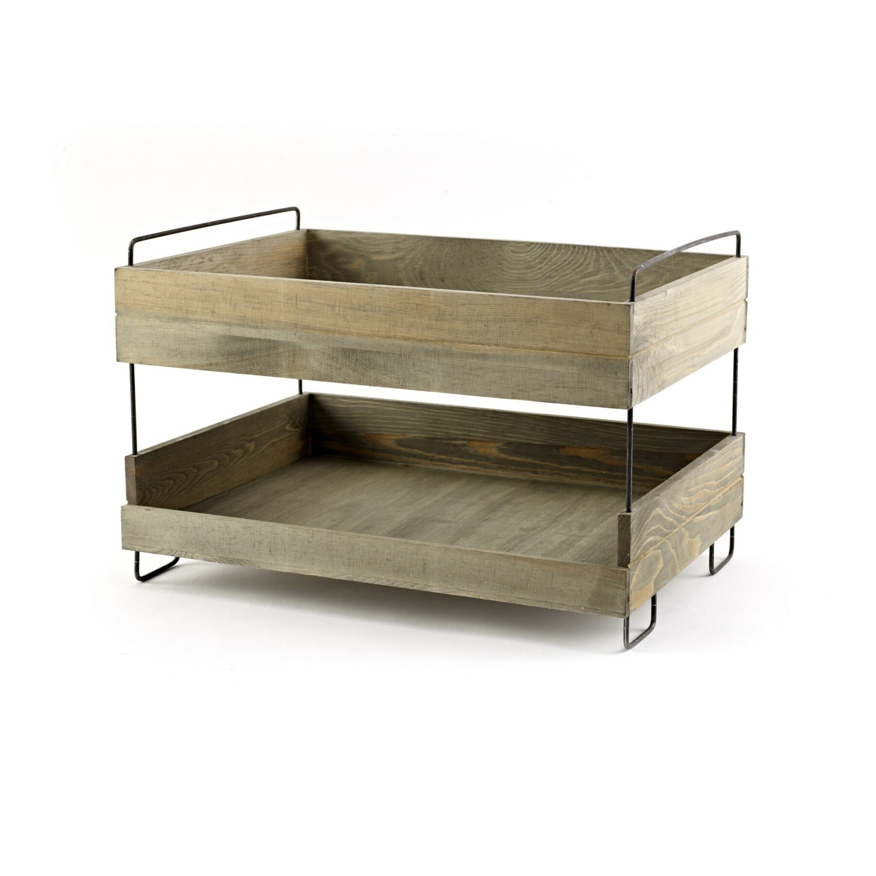 2 Tier Wood & Wire Stand