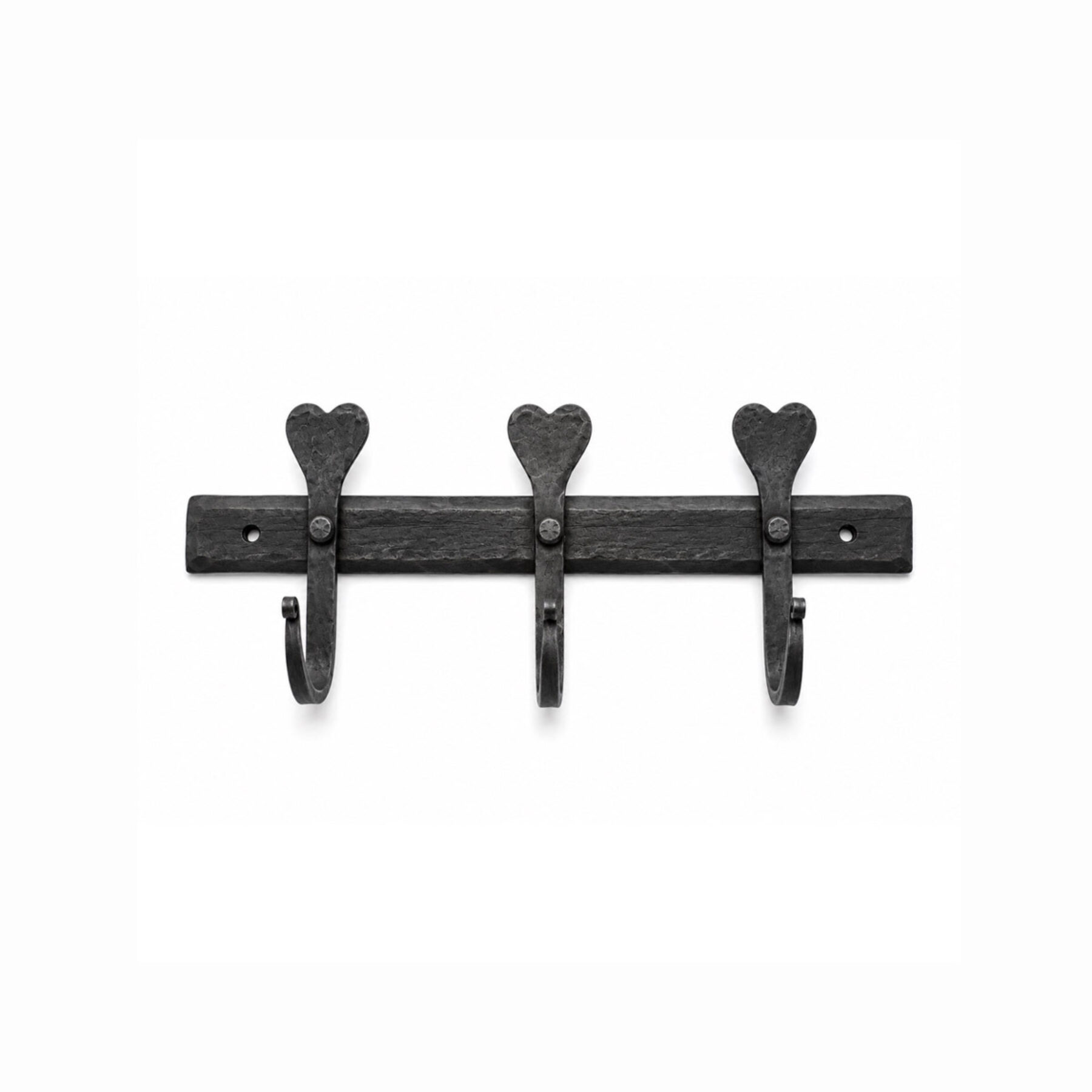 3 Heart Hook Wrought Iron Rail