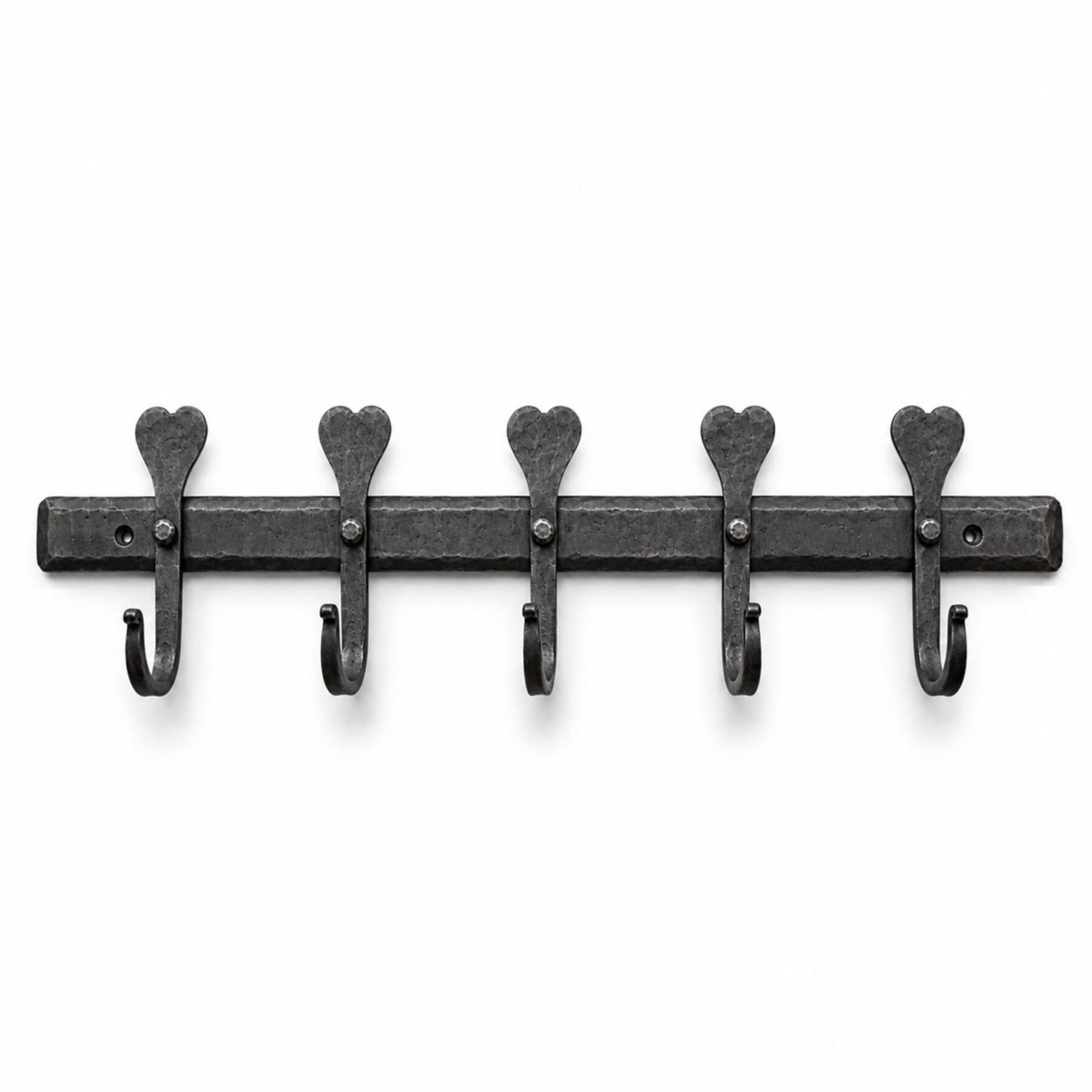 5 Heart Hook Wrought Iron Rail