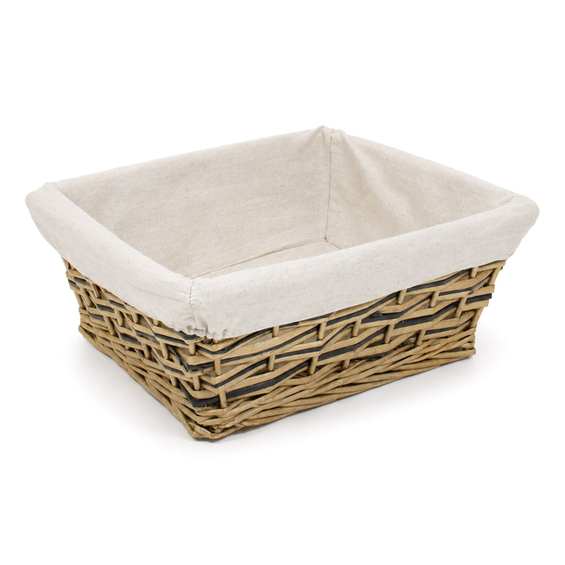 Large Lined Wicker Tray