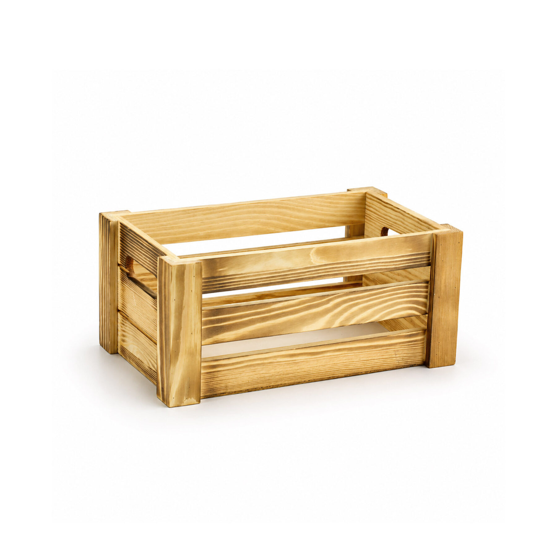 Small Wooden Crate - Burnt Finish