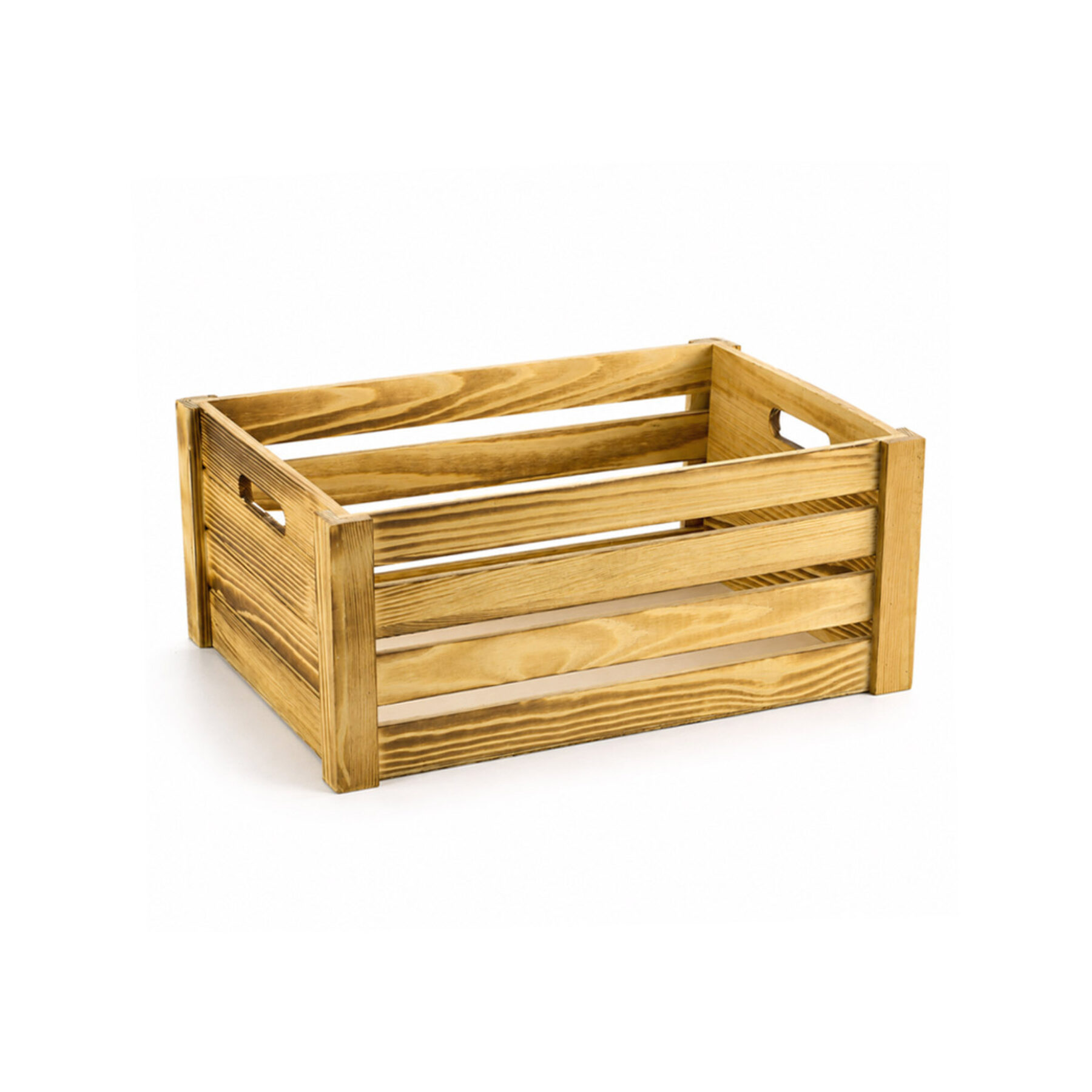 Medium Wooden Crate - Burnt Finish