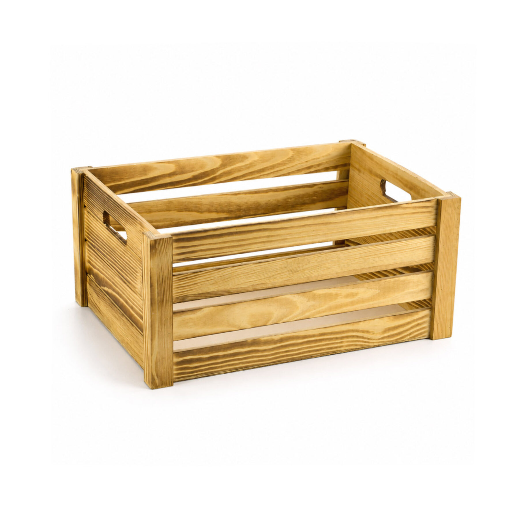Large Wooden Crate - Burnt Finish
