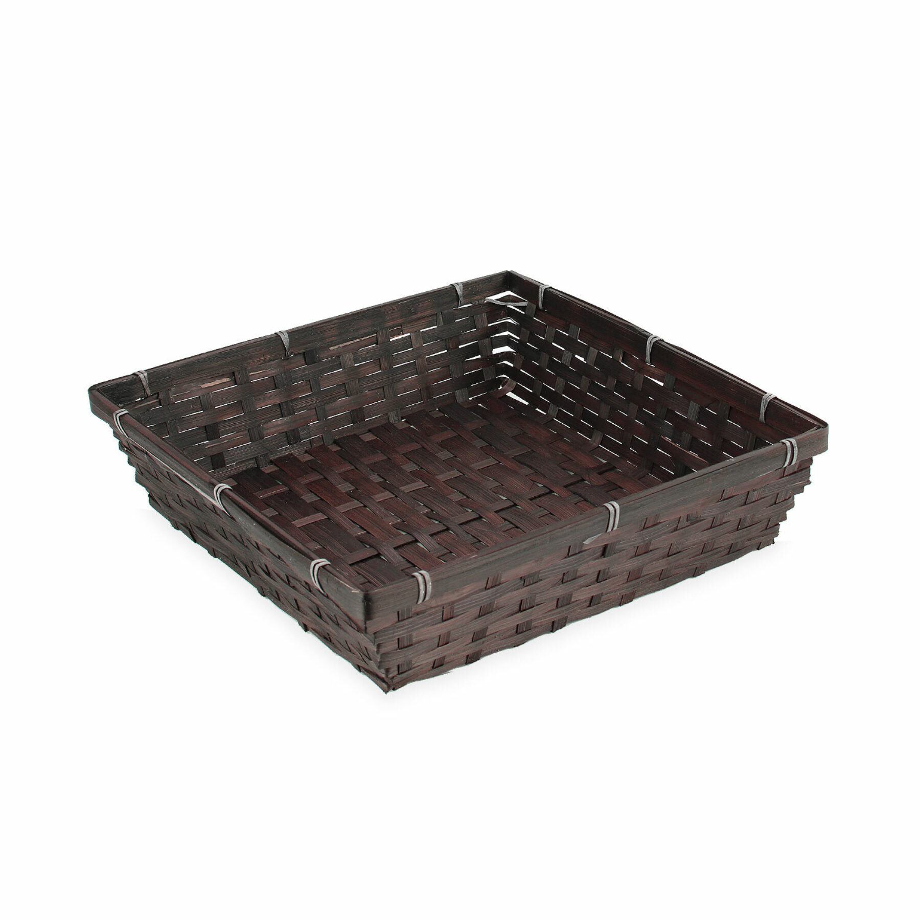 Large Square Dark Bamboo Tray
