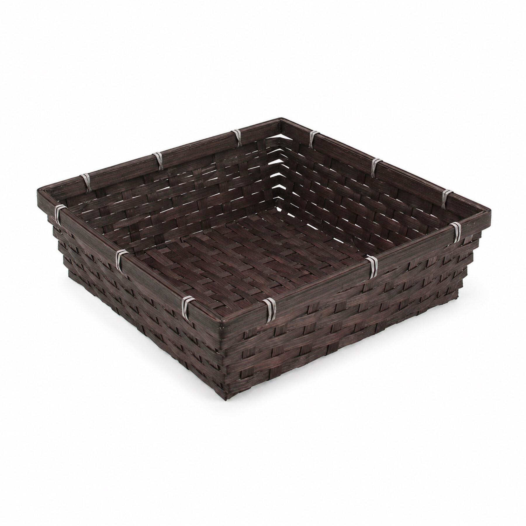 Large Square Dark Bamboo Tray