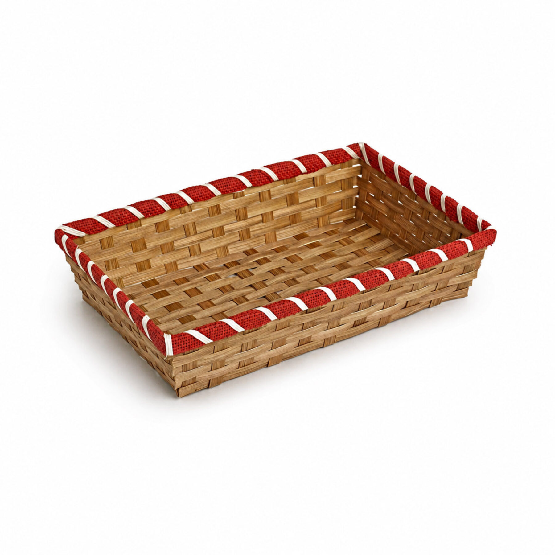 Medium Bamboo Tray with Red Border