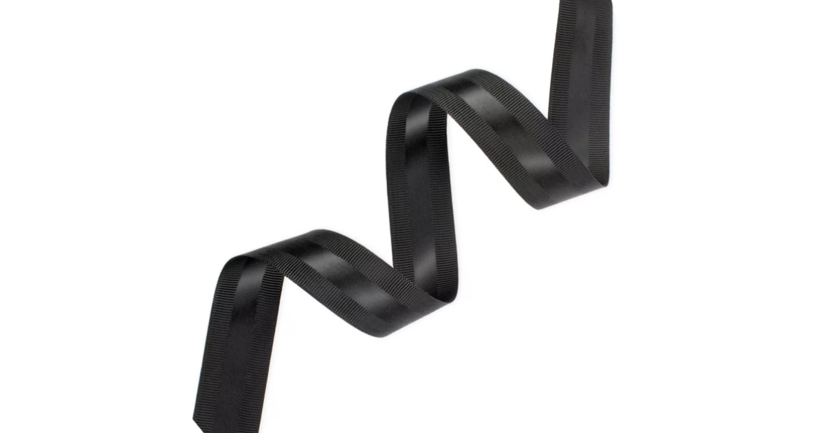 Black Satin & Grosgrain Ribbon - 25m | Gadsby