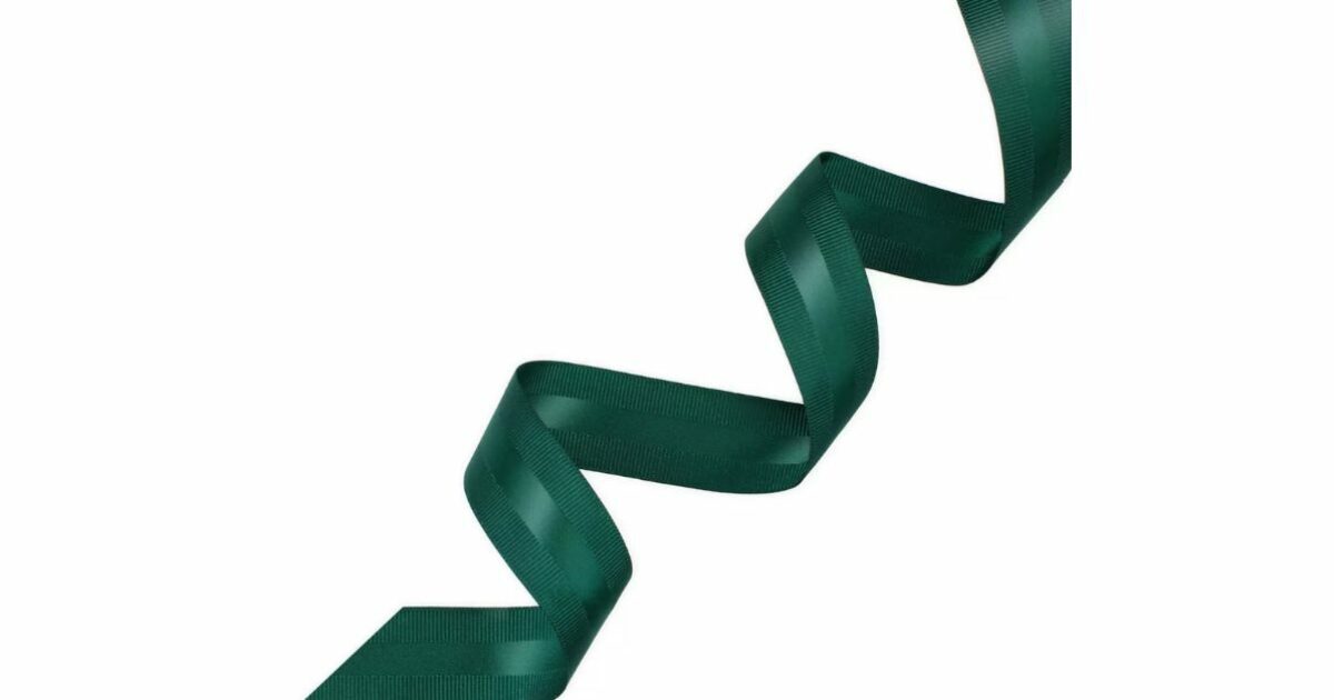 Green Satin & Grosgrain Ribbon - 25m | Gadsby